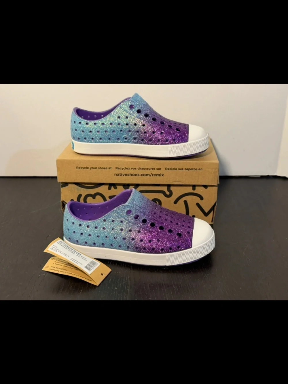 Native Jefferson Bling Slip On Shoes Glittered Starfish Little Kids/Toddler C9